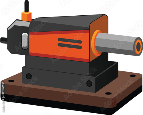 Belt Sander Tool Front Angle Black Vector on White