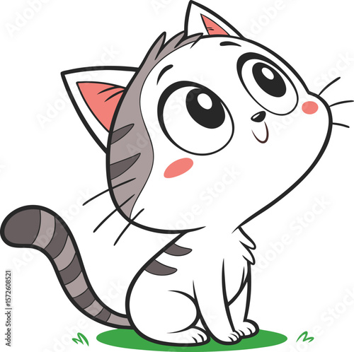 Cute cat print vector art 