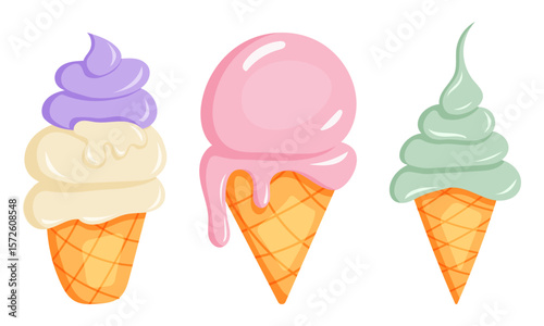 Enjoy a delightful selection of delicious ice cream cones available in various flavors
