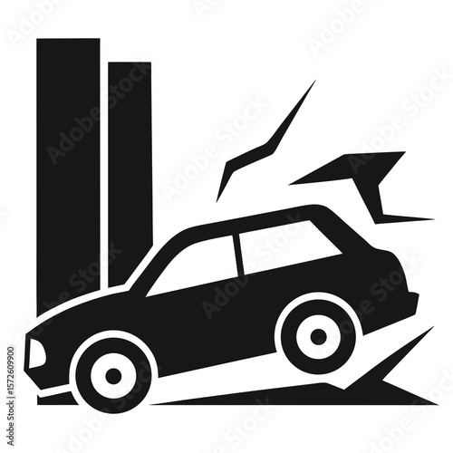 Car Crash silhouette vector illustration