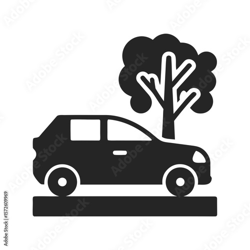 Car Crash icon silhouette vector illustration