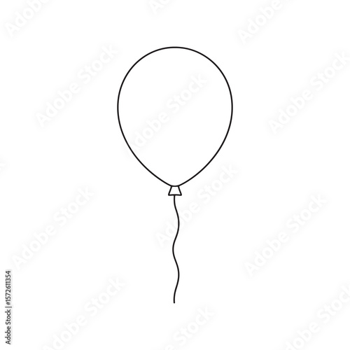Hand Drawn Balloon Icon Set | Doodle Style Outline Balloons for Party and Kids Design
