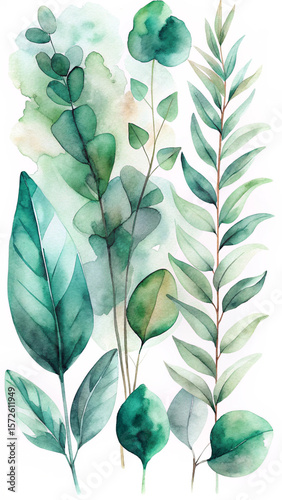 Watercolor Wildflower Set – 12 Hand-Painted Botanical Elements