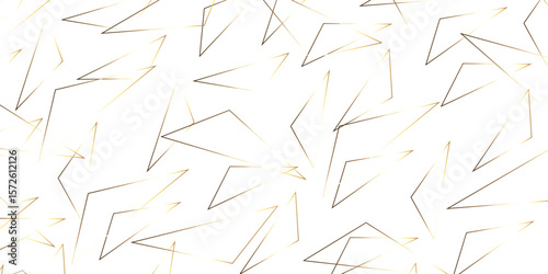 Abstract background with liens and triangles shape on white background. White and golden geometric overlapping rectangle pattern Geometric background soft shadows as patten ..White polygon textured .