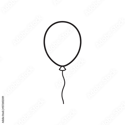 Hand Drawn Balloon Icon Set | Doodle Style Outline Balloons for Party and Kids Design