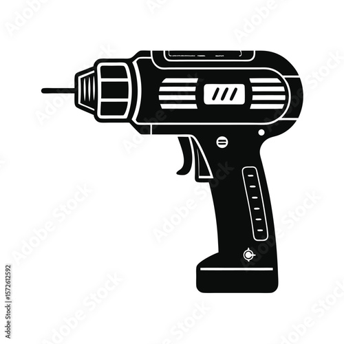 Black Vector Electric Drill with Trigger Lock Clear Line