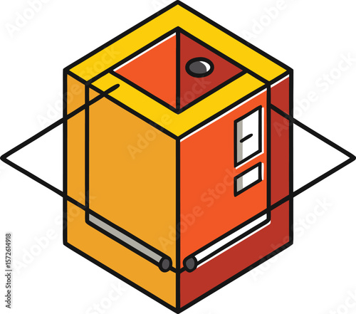 Box Shaped Laser Level with Angle Markings Minimal Style