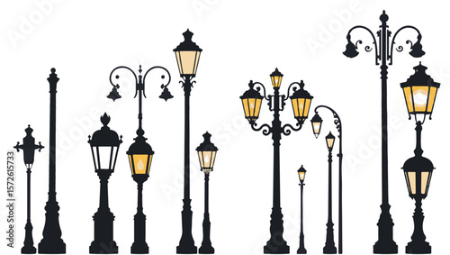 wrought iron street lamps