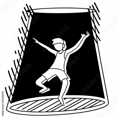 vector illustration of aboy danceing silhouette