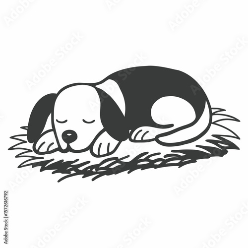 dog sleeping silhouette