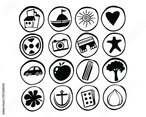Extensive icon collection featuring a wide array of lifestyle related symbols perfect for diverse design projects covering various activities interests and everyday elements in a