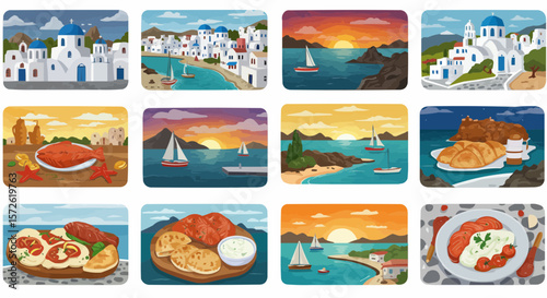 Ocean and seaside landscapes – Mediterranean coast, islands, and sunset beaches.