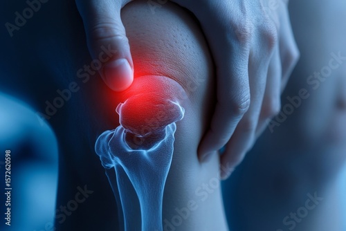 Injury care, individual treating bruised knee after minor accident, managing physical discomfort, Generative AI