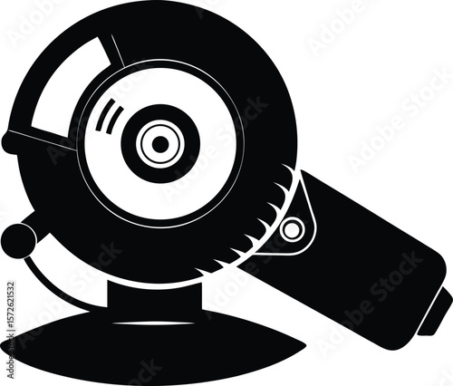 Rotating Disc Power Sander Black Silhouette Vector