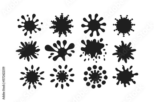 Comprehensive icon set featuring a paint splash theme ideal for diverse design projects including website elements app interfaces and graphic design offering a vibrant and