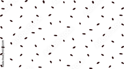 Black watermelon seeds pattern isolated on transparent background vector design