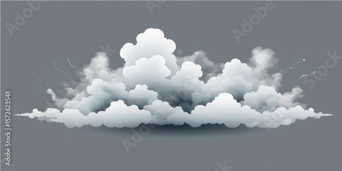 Fluffy white clouds drift across a blue summer sky, a beautiful natural cloudscape representing the abstract concept of cloud computing