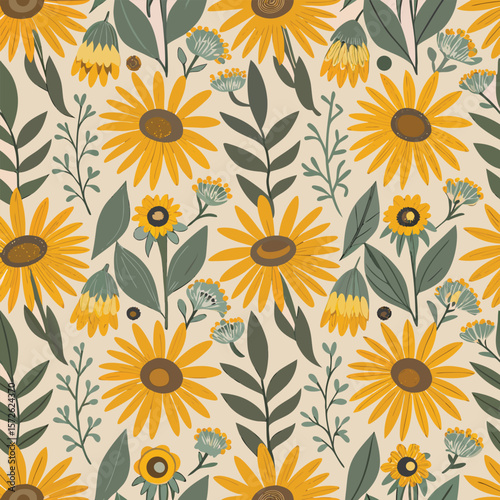 Seamless vector floral design