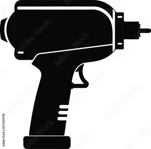 Silhouette of a Compact Impact Wrench with Trigger