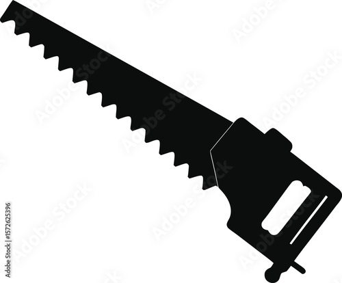 Silhouette of a Reciprocating Saw Angled Slightly