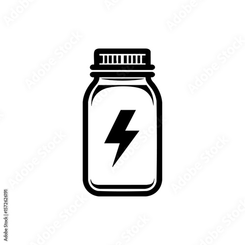 A lightning bolt striking a savings jar, symbolizing unexpected expenses, financial shocks, or emergency costs.
