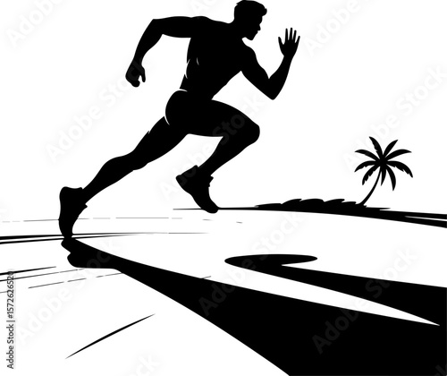  Runner in Motion Silhouette | Dynamic Athletic Vector Design