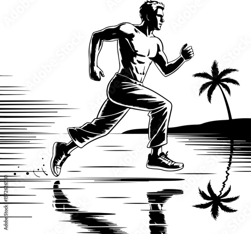  Runner in Motion Silhouette | Dynamic Athletic Vector Design