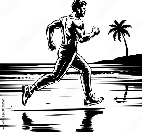  Runner in Motion Silhouette | Dynamic Athletic Vector Design
