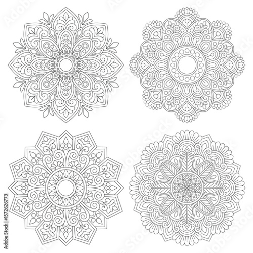 Cosmic Dream 4 Celestial Vector Mandalas for Astrology & Meditation