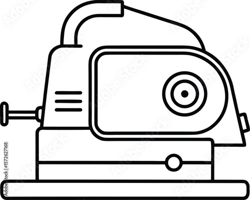 Simple Black Outline of a Belt Sander Tool Vector