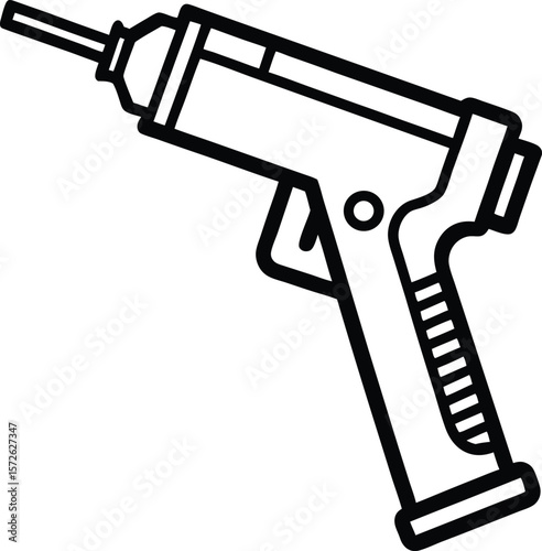 Simple Black Outline of a Cordless Power Caulking Gun