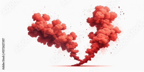 Red watercolor splashes forming a heart shape, symbolizing love and romance for Valentine's Day celebrations