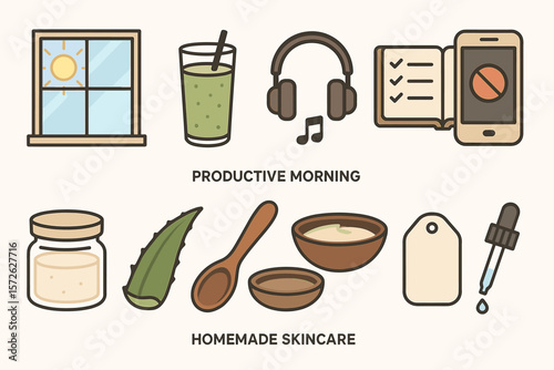 Productive morning routine: skincare and healthy habits essentials