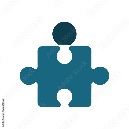 Single Missing Jigsaw Piece Silhouette Vector Design