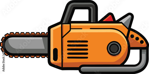 Sleek and Compact Electric Chainsaw Side Profile Vector
