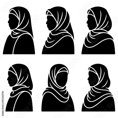 Unique and good quality hijab silhouette set