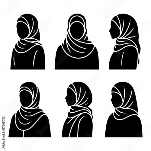 Unique and good quality hijab silhouette set