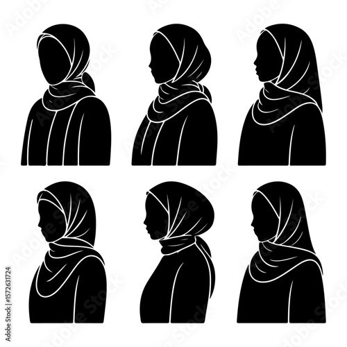 Unique and good quality hijab silhouette set