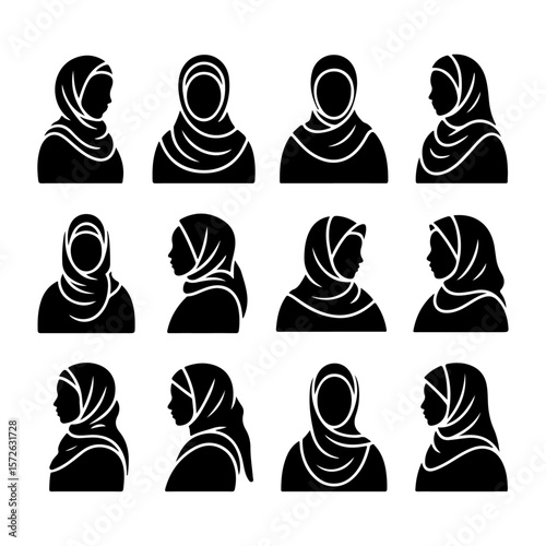 Unique and good quality hijab silhouette set