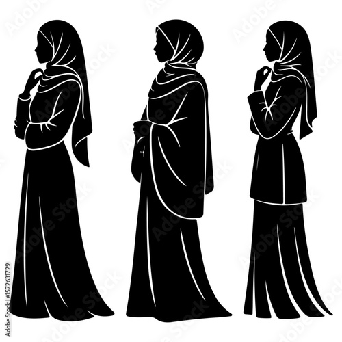 Unique and good quality hijab silhouette set
