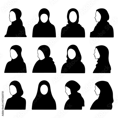 Unique and good quality hijab silhouette set