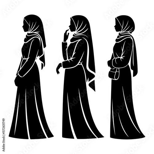 Unique and good quality hijab silhouette set