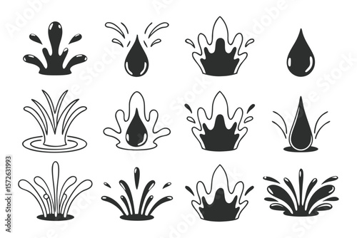 High Resolution Water Splash Icons A Single Vector Graphic for Design Projects