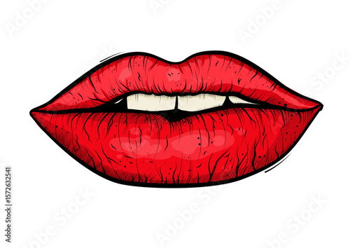 Hand-drawn lips - vector illustration