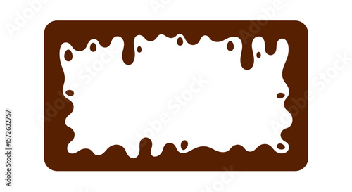 Brown chocolate dripping border frame