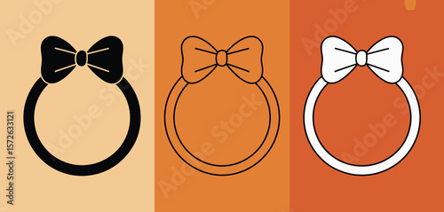 Three Simple Bow Hairbands in Black and White