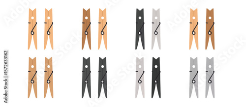  Set of Colorful Wooden Clothes Pins