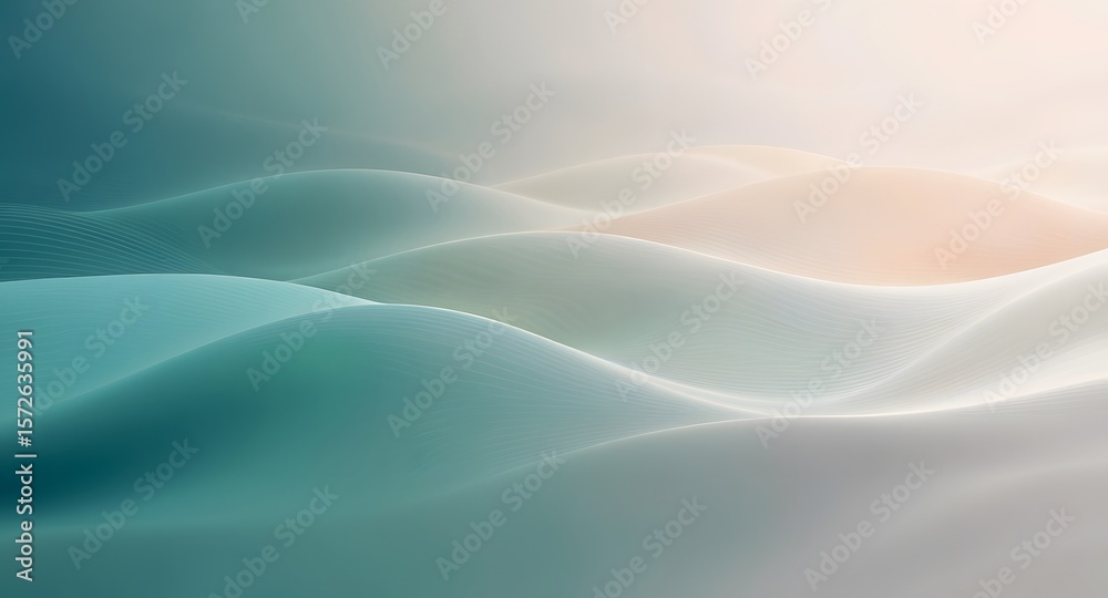 Obraz premium Abstract flowing waves of soft pastel colors creating a serene and calming landscape