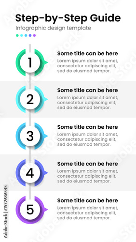 Infographic template. Step-by-step guide with 5 steps