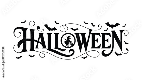 “Haunting Full‑Moon Halloween Banner with Graceful Witch, Gnarled Branches and Bat Silhouettes”

